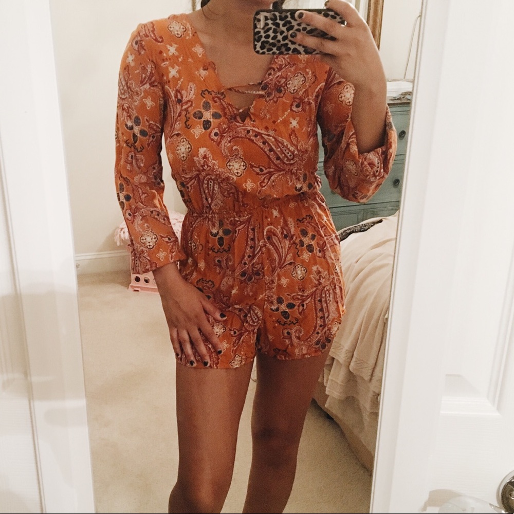 Abercrombie Orange Romper